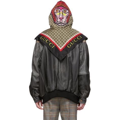 gucci black monkey hood|Gucci men's jacket.